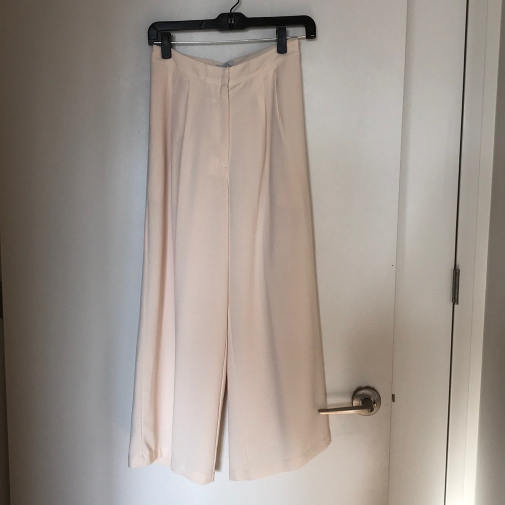 Chriselle x J.O.A. High Waist Crop Wide Leg Pants